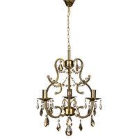 Dexter Chandelier Copper Finish Iron FrameCrystal 3 Arm