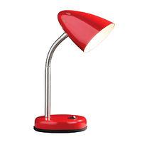 Desk Lamp Red Gloss Chrome Flexible Stem