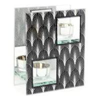 Deco Silver Double Tealight Holder