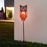 Decorative metallic solar light Owl
