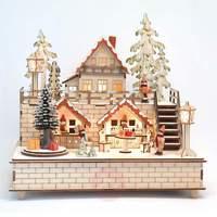 Decorative light Christmas Town with music box