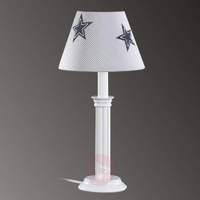 Denim children\'s room table lamp with stars