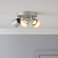Dender County Nickel Effect 3 Lamp Ceiling Spotlight