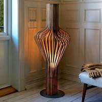 designer floor lamp diva made of walnut wood