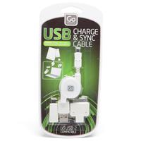 design go usb charging cable set white white