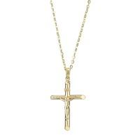 detailed 9ct gold crucifix pendant