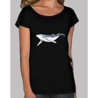 Deep collar women T-Shirt & Loose Fit, Black