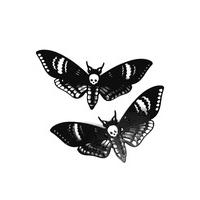 Deaths Head Moth Hair Clips - Colour: Black