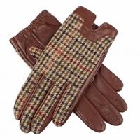 dents megan tweed back leather gloves chestnut 75