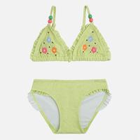 Denim style bikini with ruffles embroideries and rivets Mayoral