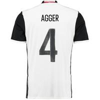 Denmark Away Shirt 2016 White with Agger 4 printing