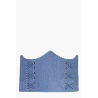 denim sweetheart corset belt blue