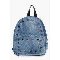 Denim Star Stud Rucksack - blue