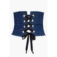 denim corset belt dark blue
