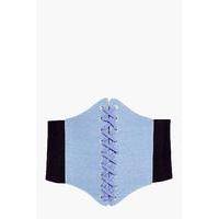 denim corset waist belt blue