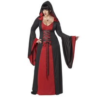 Deluxe Hooded Robe Red Plus Size