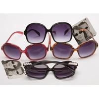 Deluxe Optical Hinge Plastic Frame Fashion Sunglasses - Assorted Colours.