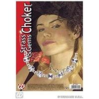 Deluxe Choker Withstrass And Gems Accessory For Boot Fancy Dress