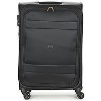 delsey indiscrete 4r 69cm womens soft suitcase in black