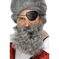 deluxe pirate beard light grey nylon