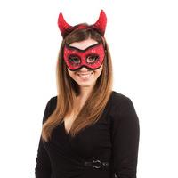 Devil Mask With Horns On Headband