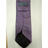 Dehavilland lilac purple ctoss checked Designer Silk Tie
