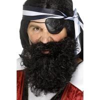 deluxe pirate beard black nylon