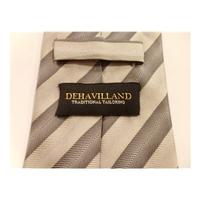 dehavilland silk tie silver grey stripes