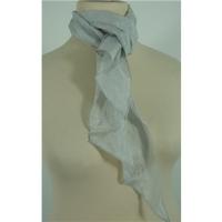 Delicate Light Silver Grey Pure Silk Skinny Scarf