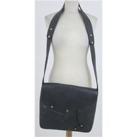 Desa grey luxury leather across body messenger style bag