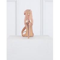 destiny rose gold snake effect heeled sandals