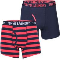 Deptford Boxer Shorts Set in Midnight Blue / Paradise Pink  Tokyo Laundry