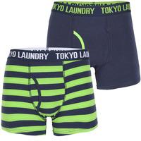 Deptford Boxer Shorts Set in Midnight Blue / Laundered Green  Tokyo Laundry
