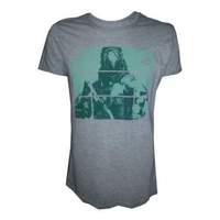 Destiny Warlock On Green Blocks Pattern Small T-shirt Grey