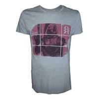 destiny hunter on red blocks pattern large t shirt grey ts2br5des l