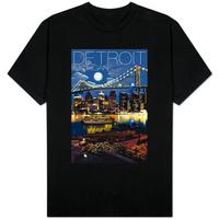 Detroit; Michigan - Skyline at Night