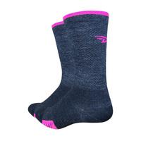 defeet cyclismo wool 5 cycling socks charcoal pink xlarge