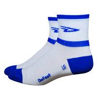 Defeet Aireator D Team Cycling Socks - White / Blue / Small