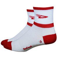 Defeet Aireator D Team Cycling Socks - White / Red / XLarge