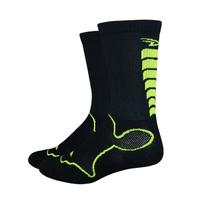 Defeet Levitator Trail Socks - Black / High Vis Yellow / Small