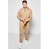 Destroyed Hooded Tracksuit - taupe