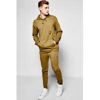 Destroyed Hooded Tracksuit - khaki