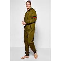 detail hooded onesie khaki