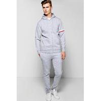 detail hooded tracksuit grey