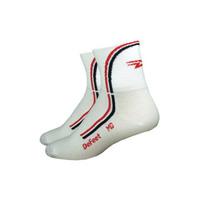 Defeet Aireator DeLine Cycling Socks - White / Red / Black / Small