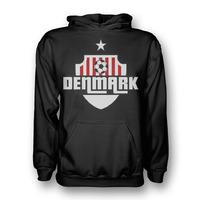 denmark country logo hoody black kids