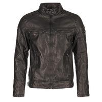 deeluxe spangle mens leather jacket in black