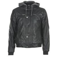 deeluxe donny mens leather jacket in black