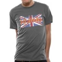 Def Leppard - Union Jack Men\'s Small T-Shirt - Grey