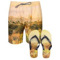 desert swim shorts with free matching flip flops in orange tokyo laund ...